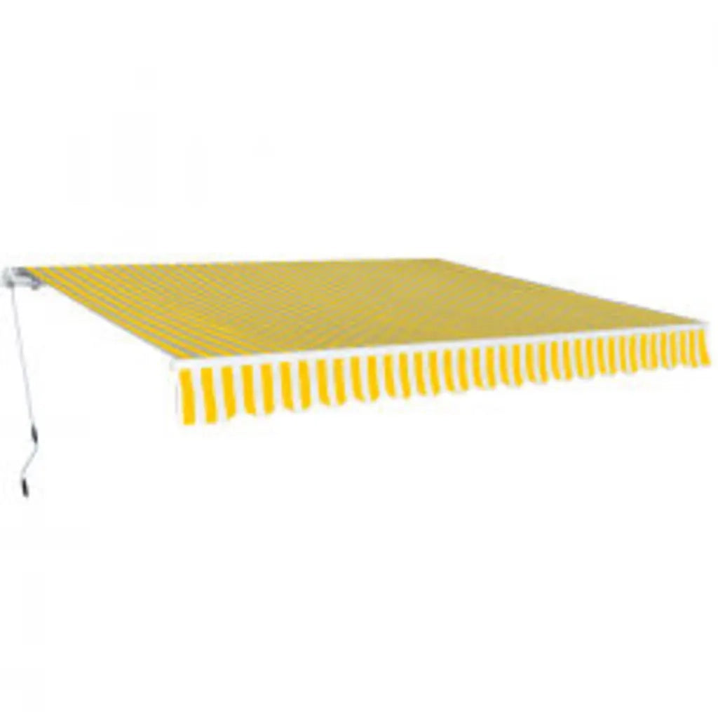 Tenda da Sole Pieghevole Manuale 600 cm Gialla/Bianca 276354