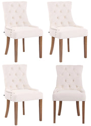 Set 4 poltrone pranzo Aberdeen in velluto crema,antico chiaro
