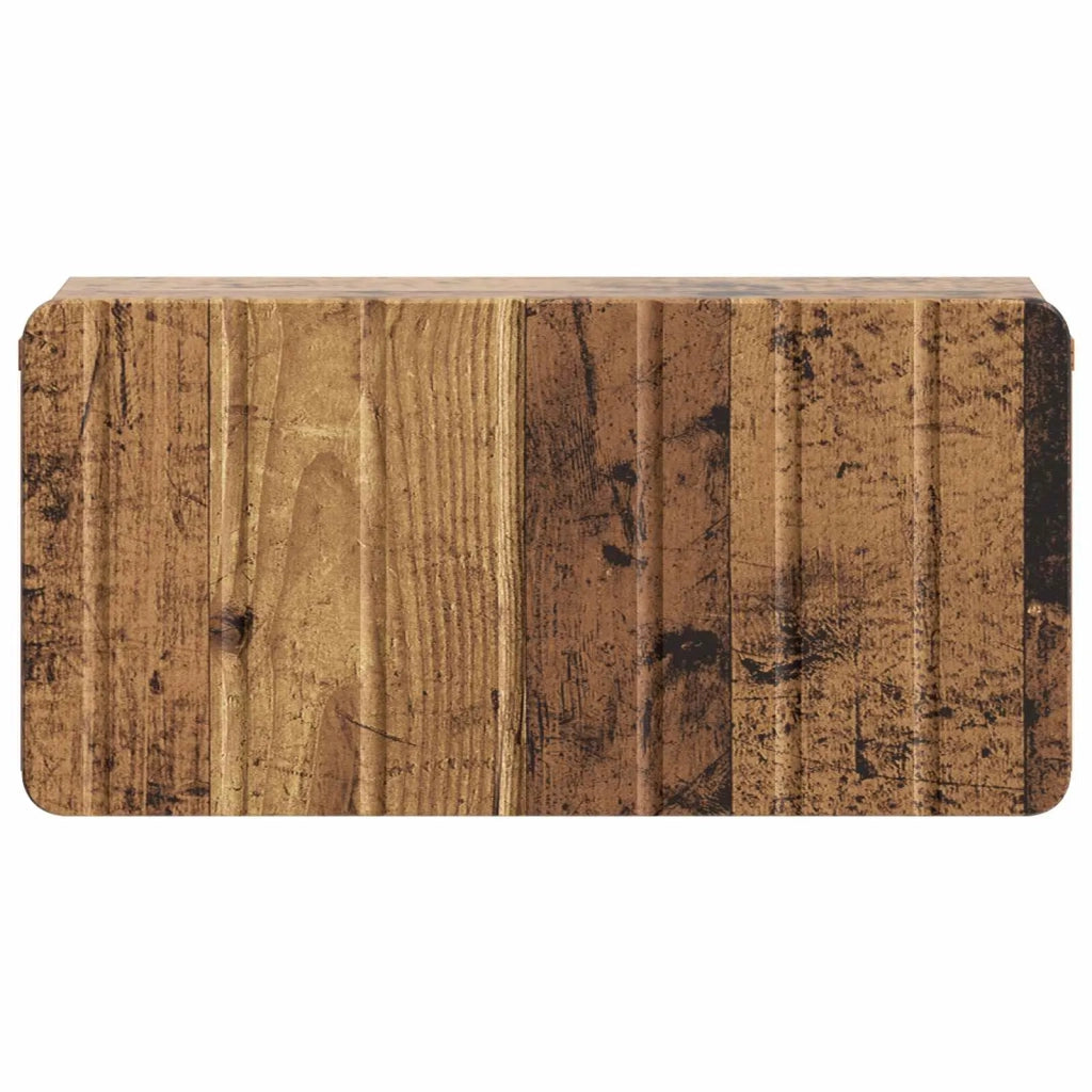 Mobiletto da notte a muro 2 pcs Legno antico 49 x 34,5 x 24 cm 898292