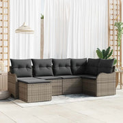 Set Divano da Giardino 6 pcs Grigio polyrattan 3345769