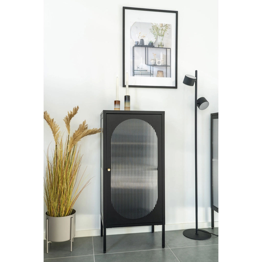 Vetrinetta Adelaide, Nero, Metallo, 35x50x110 cm