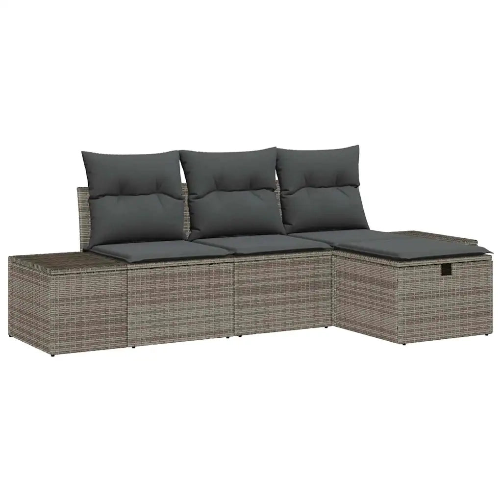 Set di divani con cuscino 4 pcs polyrattan