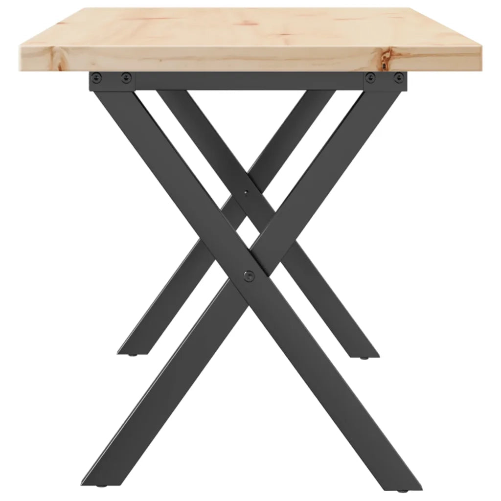 Tavolino salotto | Tavolino da caff¨¨ | Tavolino da Soggiorno Telaio a X 100x50x45,5 cm Legno Pino e Acciaio