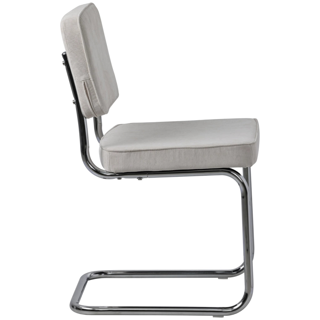 Set di 2 sedie a sbalzo MARIA in velluto a coste beige