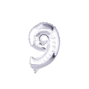 Trade Shop - Palloncino Numero 9 Gonfiabile Elio Argento 35 Cm Compleanno Festa Party Casa -