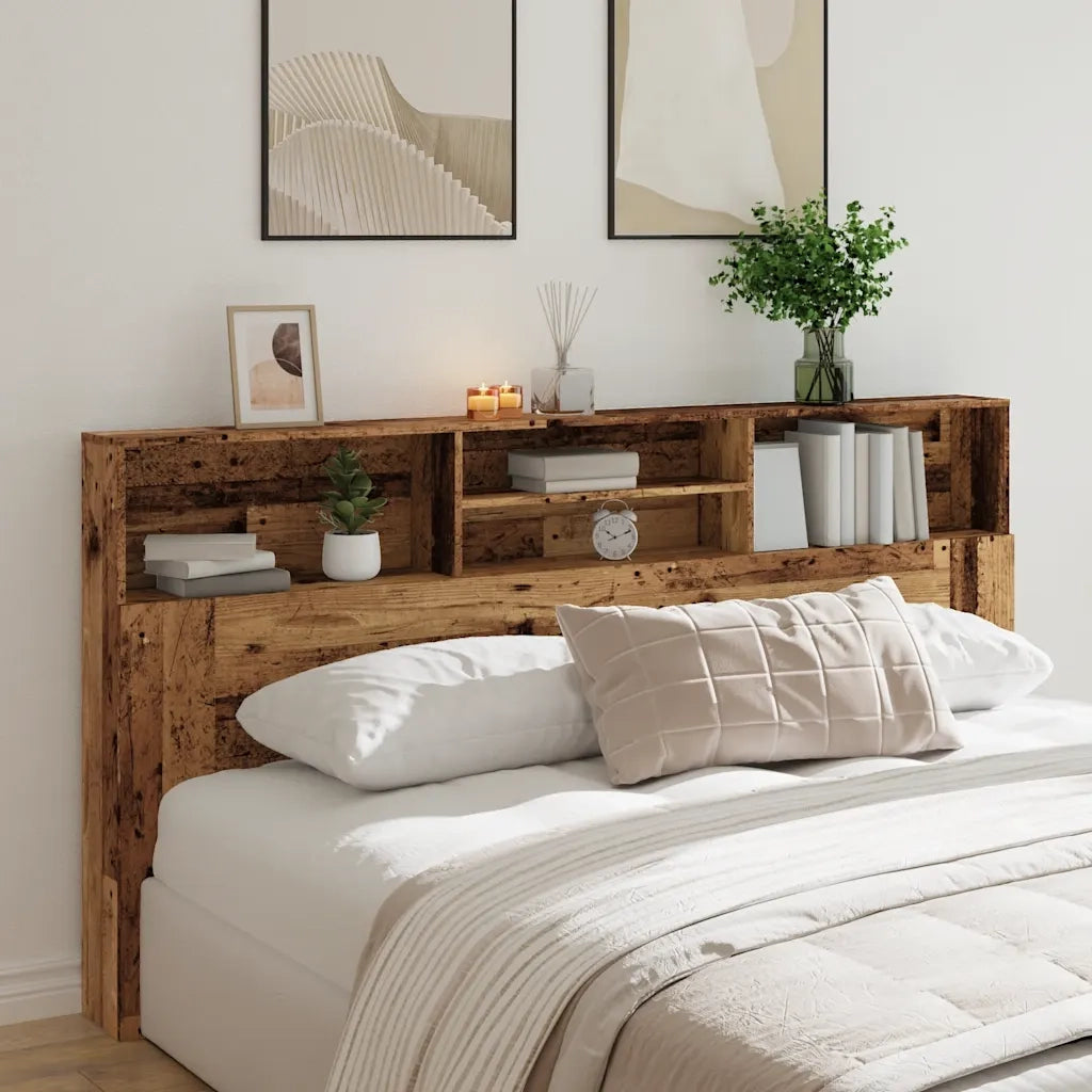 vidaXL Testiera con Contenitore Legno Antico 200x19x103,5cm Truciolato