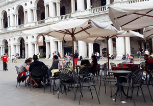 Ombrellone da Giardino 4x4 m Palo Ø60 mm in Legno Telo in Acrilico con Balza Danieli Bangkok Ecrù