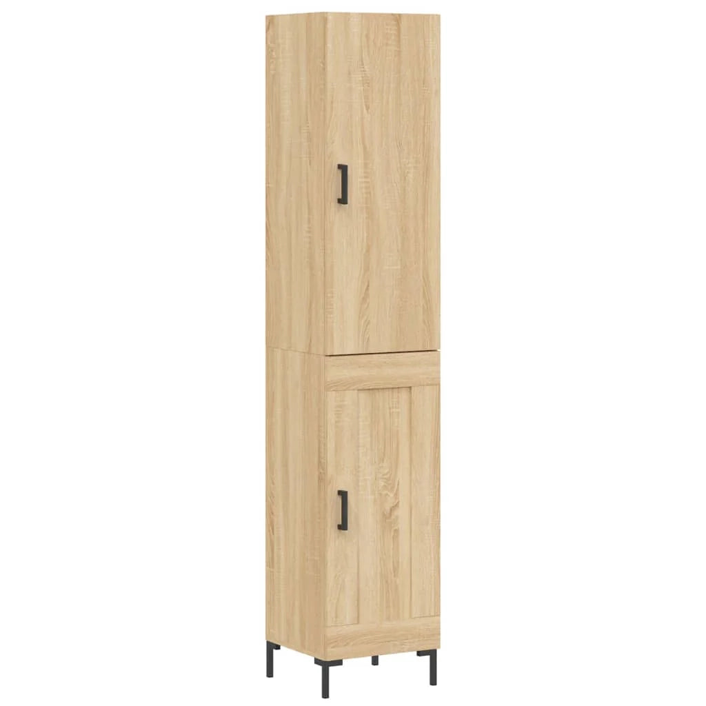 Buffet credenza cassettiera armadio mobile contenitore organizer cucina soggiorno salotto rovere Sonoma alto 34,5 x 34 x 180 cm legno ingegnerizzato marrone 02_0033990