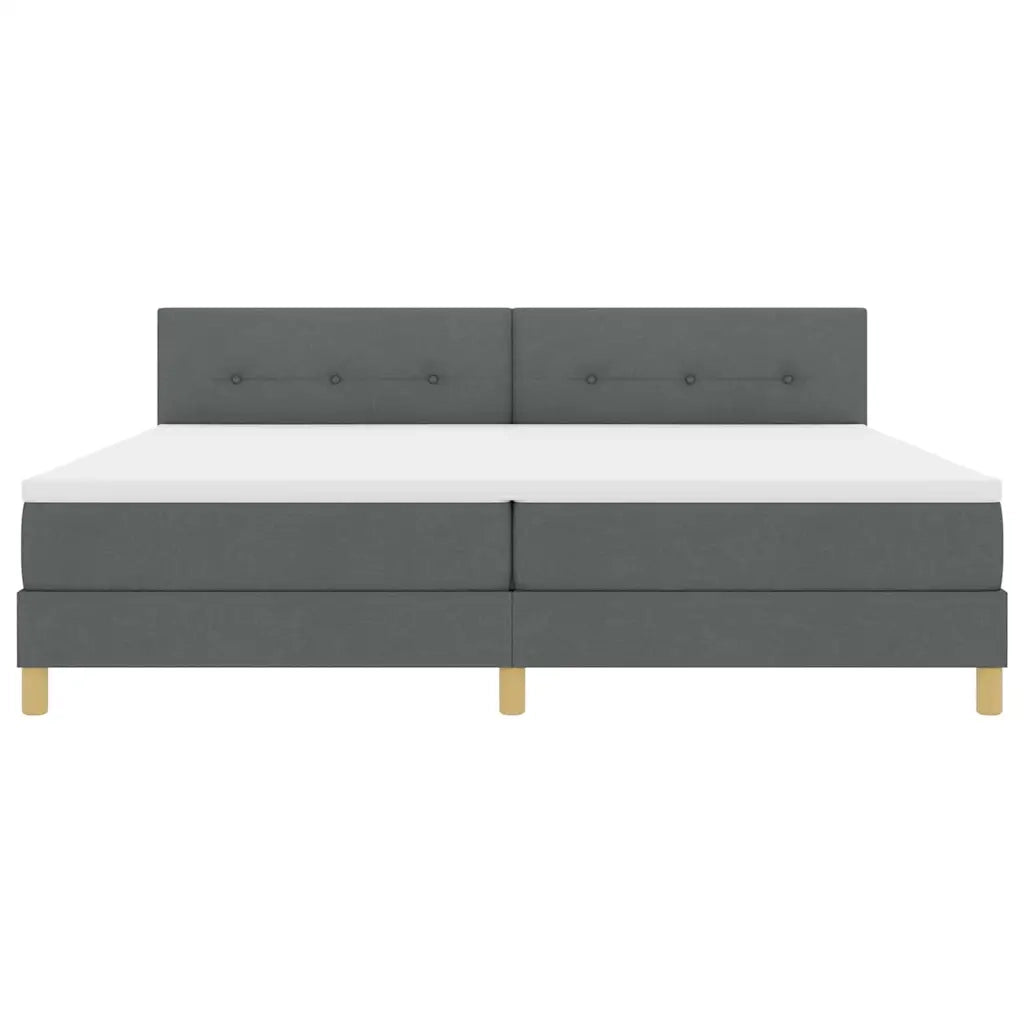 Letto a molle con cuscino Grigio scuro 200 x 200 cm Tessuto 3338945