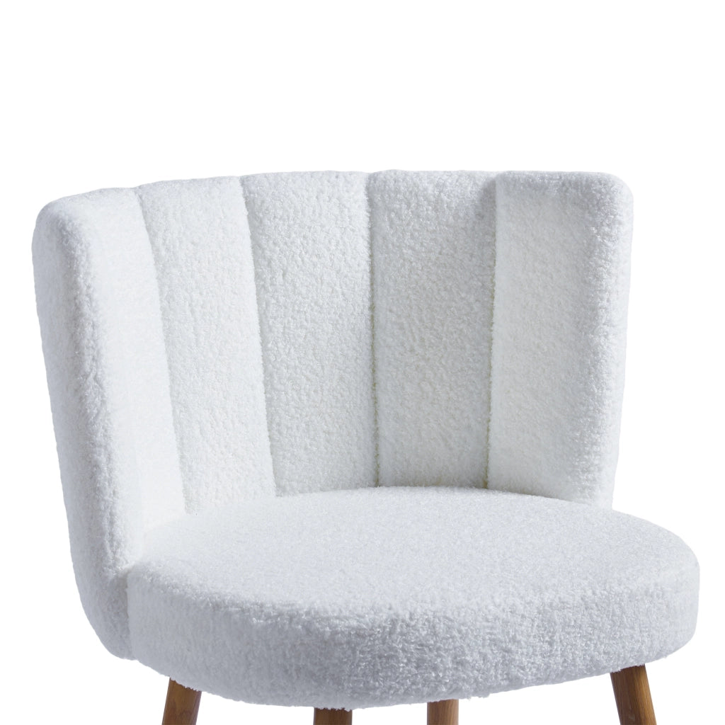 SEDIA Set da 2 pezzi Schienale ergonomico 64x40x58 cm Bianco Tessuto Teddy