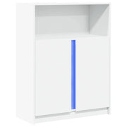 Buffet credenza cassettiera mobiletto mobile contenitore organizer per cucina soggiorno salotto con illuminazione a LED 77 x 34 x 100 cm legno ingegnerizzato bianco 02_0029775