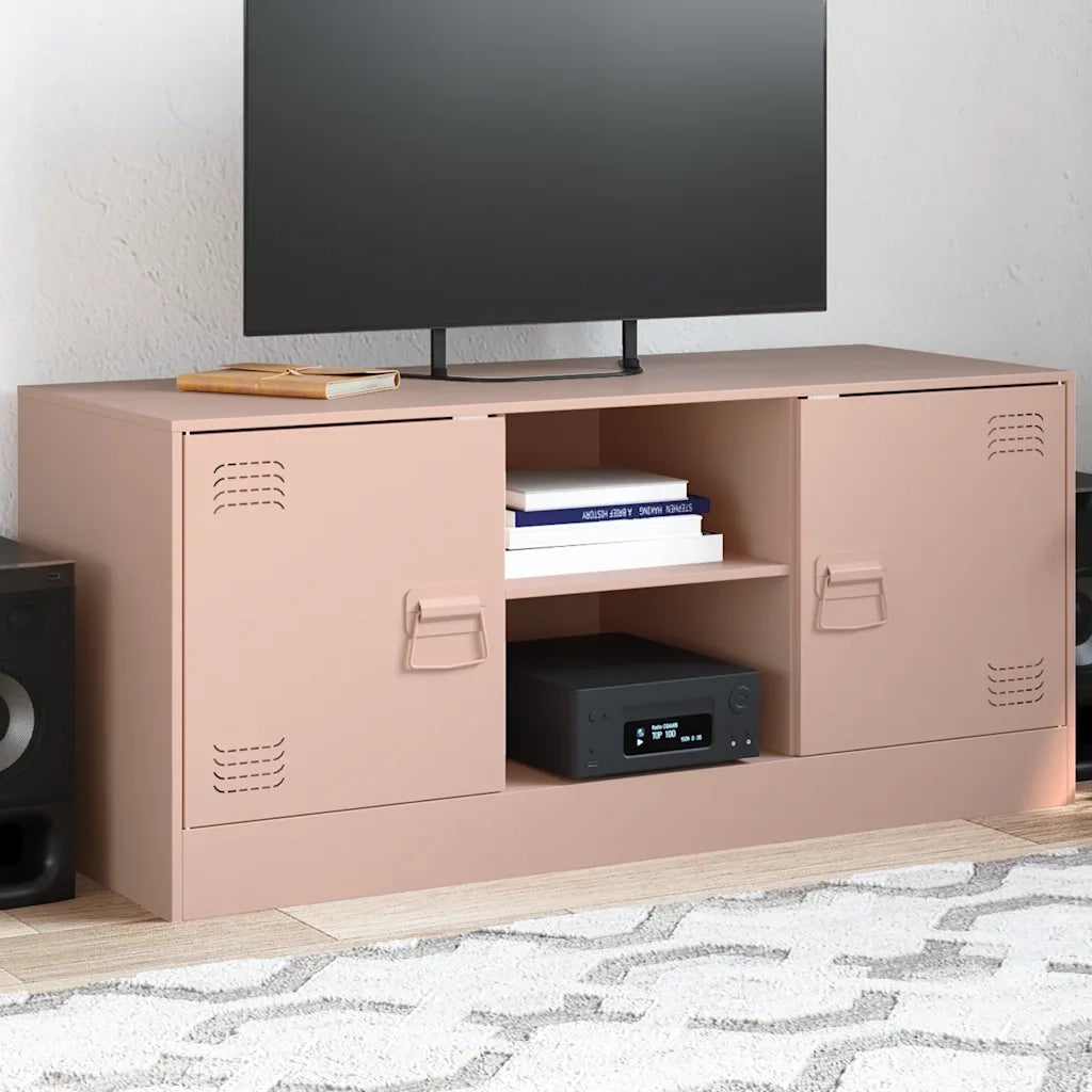 Mobile Porta TV-Mobile per TV-Credenza TV Rosa 99x39x44 cm in Acciaio 335436