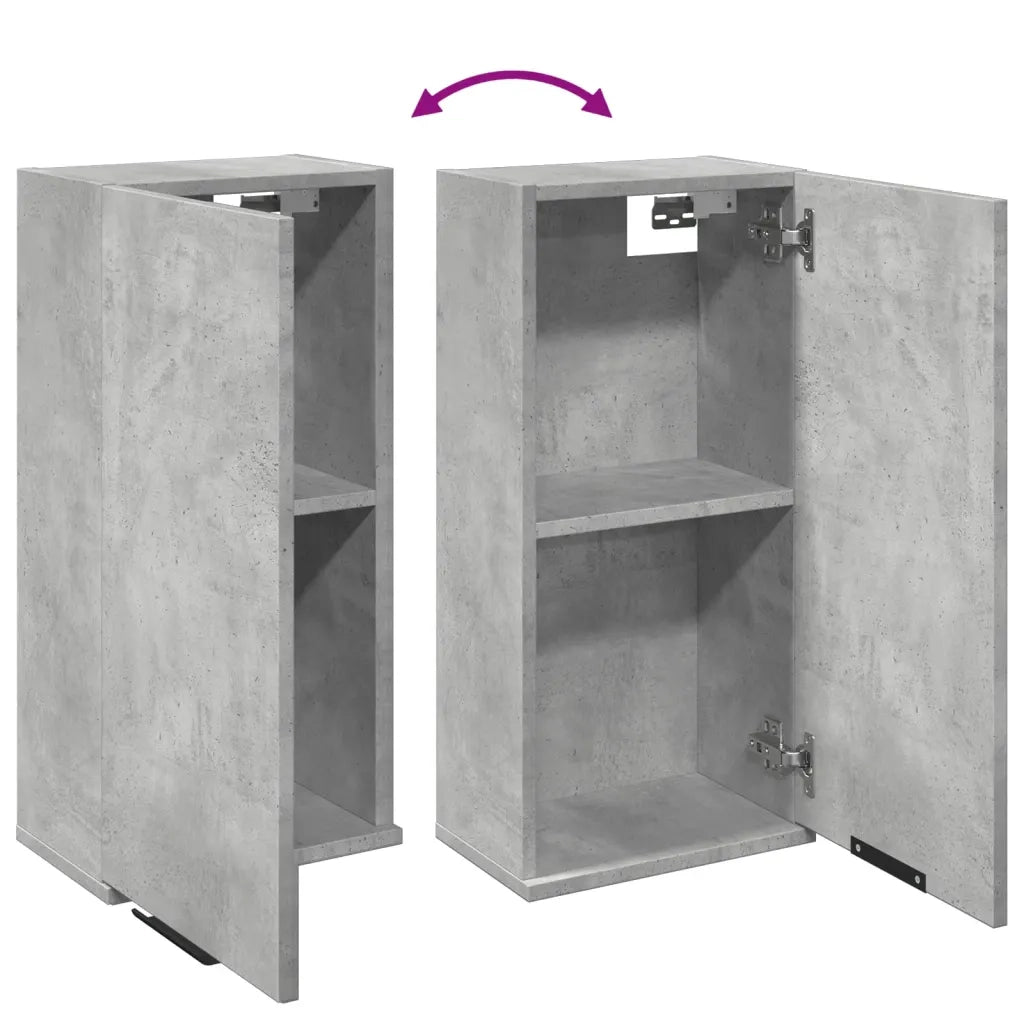 Mobile da Bagno a Parete Grigio Cemento 32x20x67 cm
