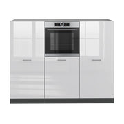 Cucine componibili piccole R-Line Bianco lucido/Antracite 180 cm senza piano di lavoro Vicco