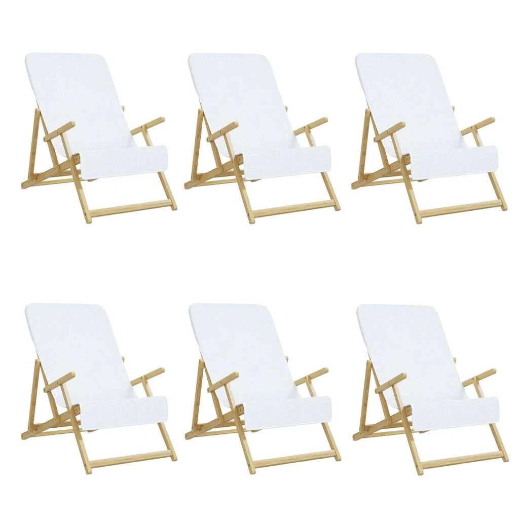 Asciugamani da Spiaggia 6 pz Bianchi 60x135 cm Tessuto 400 GSM CFW4596939