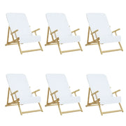Asciugamani da Spiaggia 6 pz Bianchi 60x135 cm Tessuto 400 GSM CFW4596939