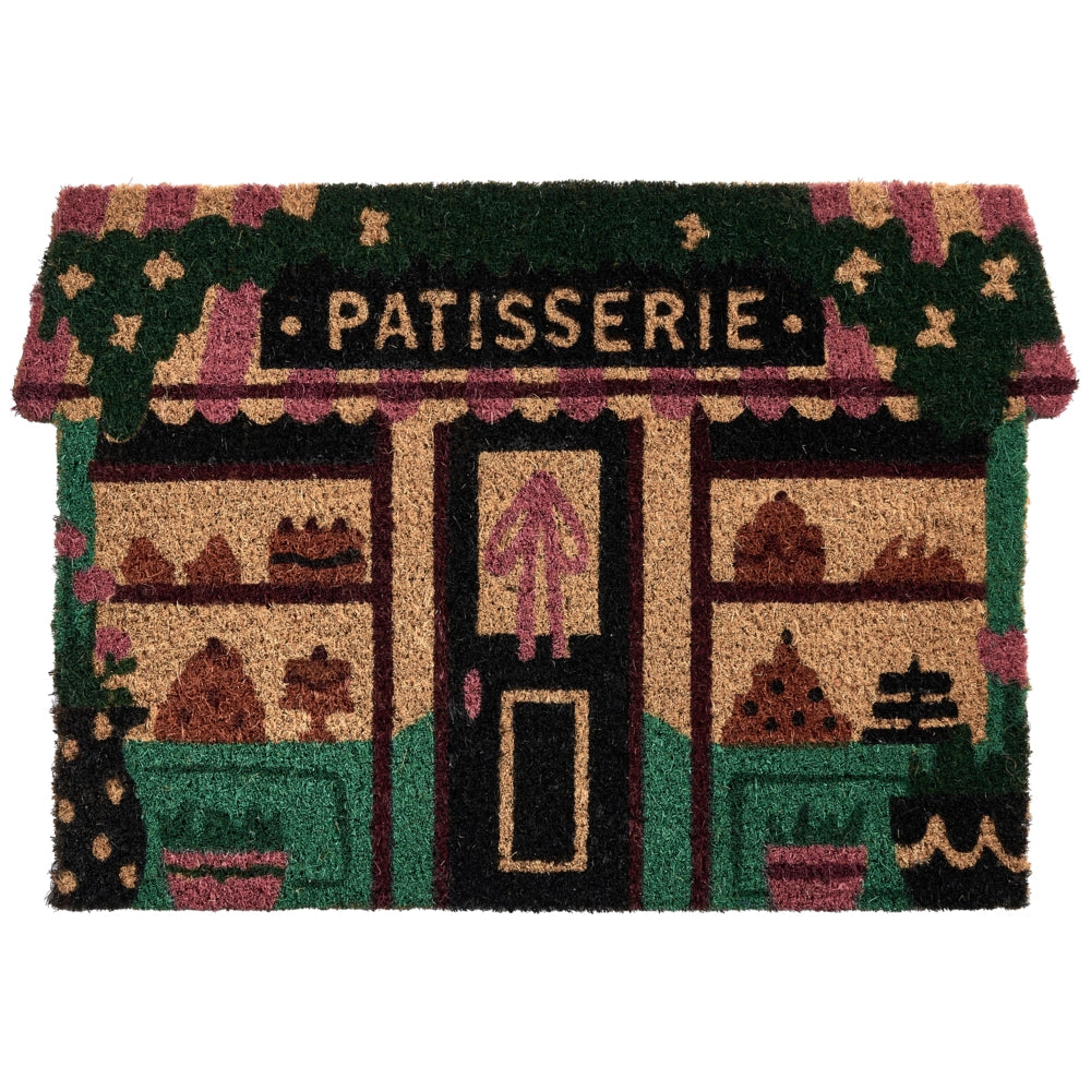 Zerbino di benvenuto in fibra di cocco antiscivolo 40 x 60 cm con retro in PVC stampa “Pattiserie” multicolore