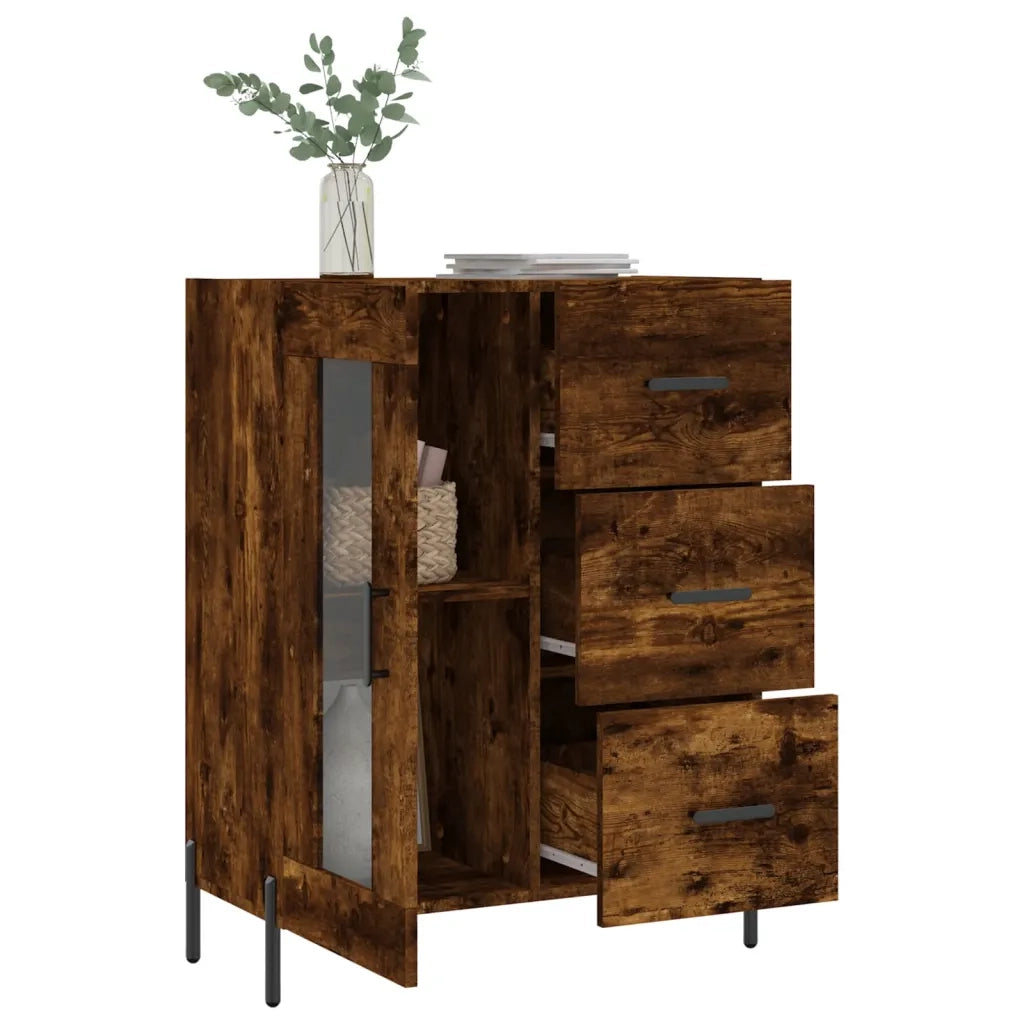 Credenza Rovere Fumo 69,5x34x90 cm in Legno Multistrato 828057