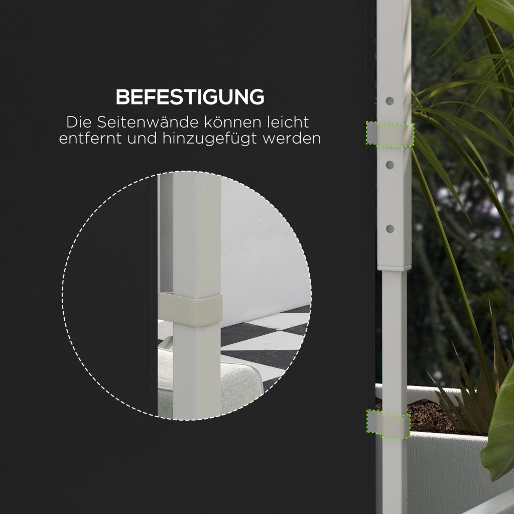 Pareti laterali per gazebo 3x3m 3x6m ¨C zephmum ¨C Oxford nero con finestra e porta