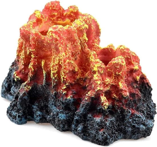 Decorazione per acquario con pietra di bolle di lava - Realistico vulcano con paesaggio sottomarino per acquario