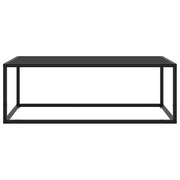 Tavolino da Salotto Nero con Vetro Nero-Tavolino da soggiorno 100x50x35 cm
