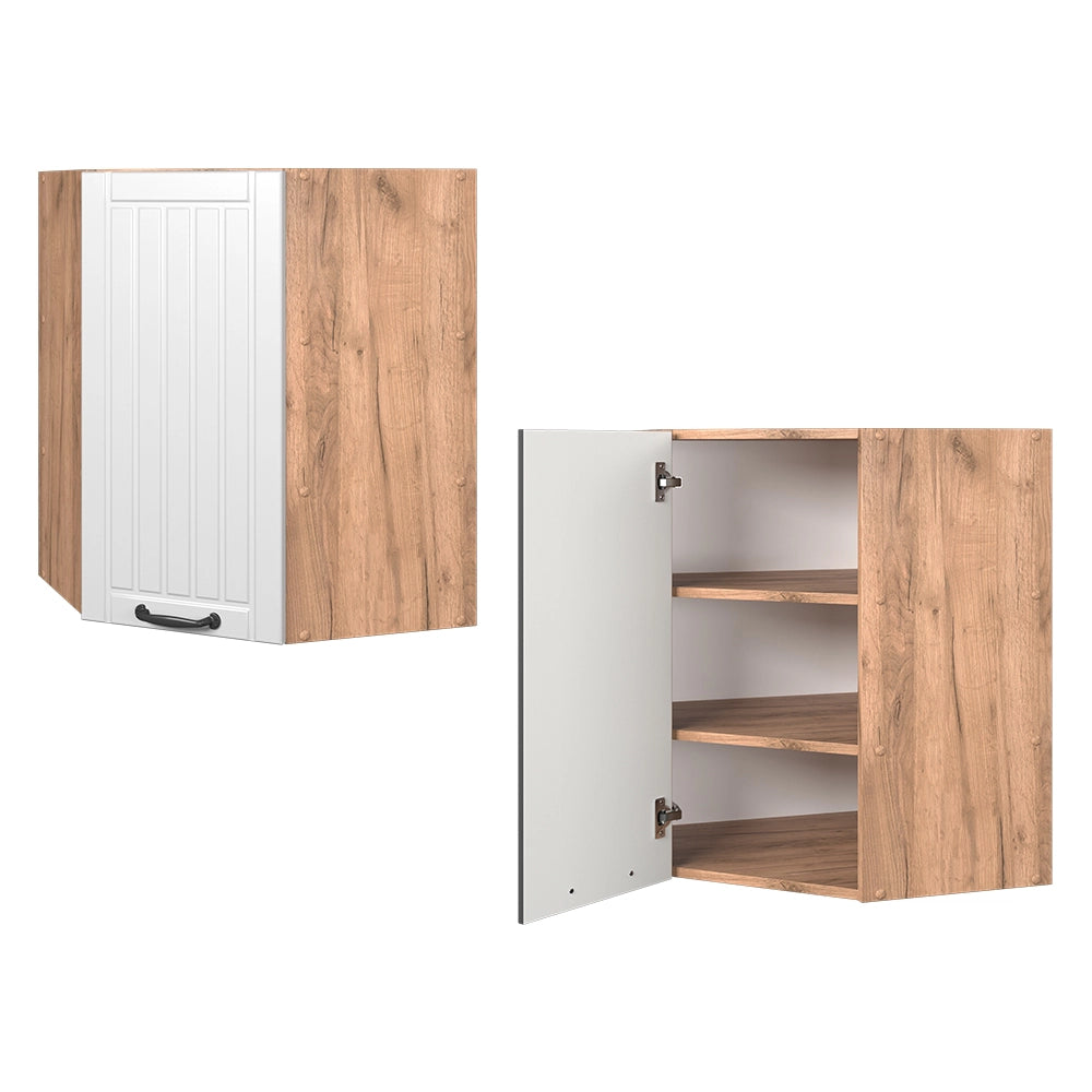 Vicco Mobile angolare da cucina Bianco casa di campagna 57 cm