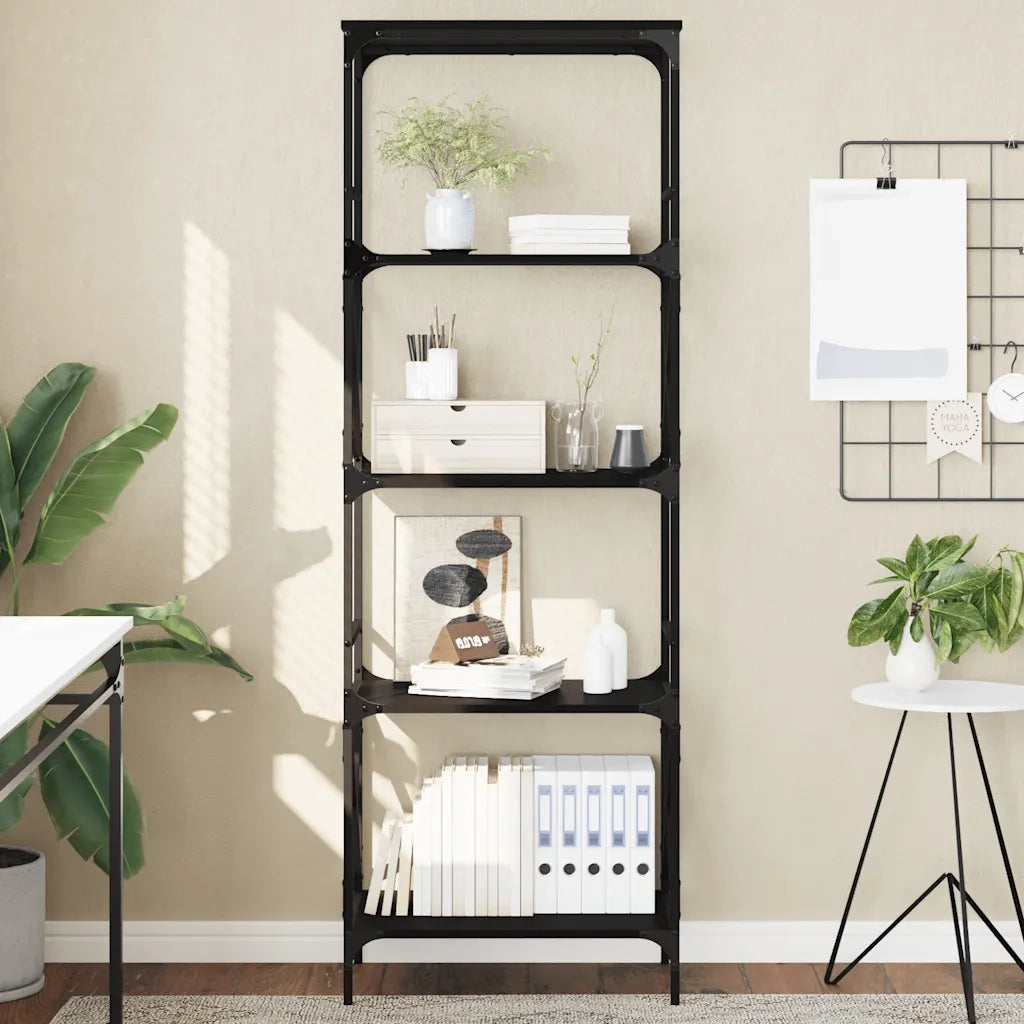 Libreria a 5 Ripiani Nera 59x35x171 cm in Legno Multistratocod mxl 108566