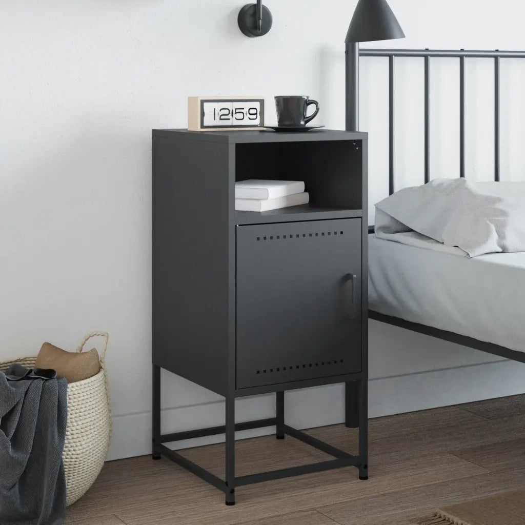 vidaXL Comodino Antracite 36x39x78 cm in Acciaio