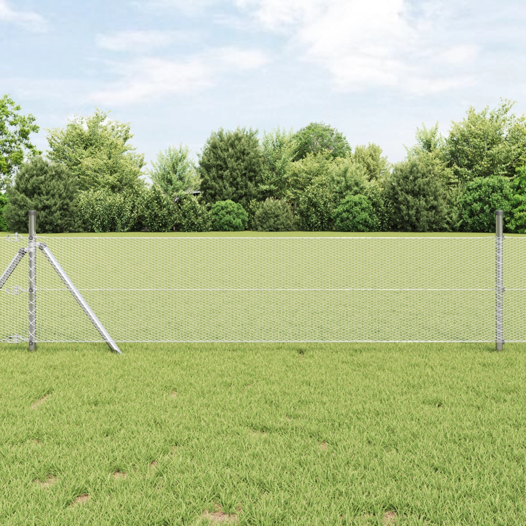 Recinzione Esagonale 0,5x50 m Acciaio Zincato
