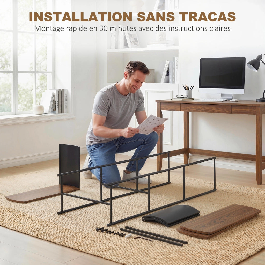 Libreria scaffale 4 livelli ¨C zephmum ¨C marrone metallo 80x30x141cm