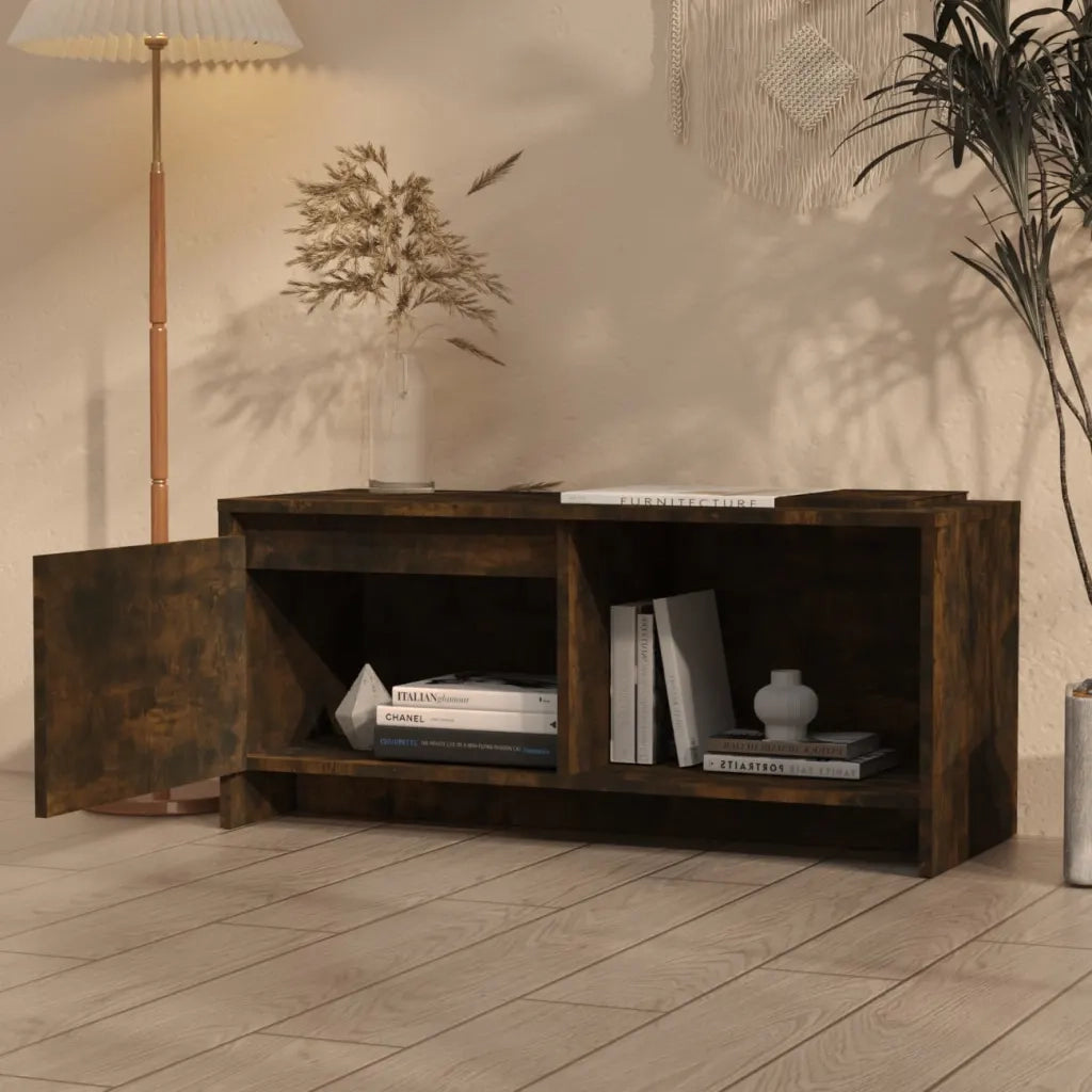 Mobile Porta TV Rovere Fumo 90x35x40 cm in Truciolato 813017