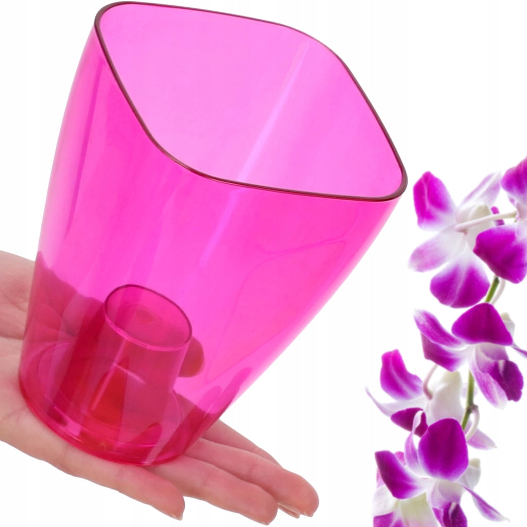 Vaso da fiori KADAX per orchidee, in plastica, rosa tinta unita, 13 cm