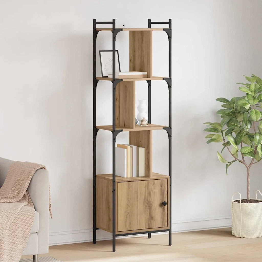 Libreria-Scaffale per Libri-Mobile di Stoccaggio Rovere artigianale 44,5 x 30 x 154,5 cm