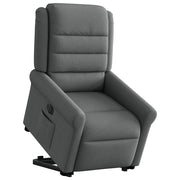 vidaXL Poltrona Alzapersona Reclinabile Elettrica Grigio Scuro Tessuto