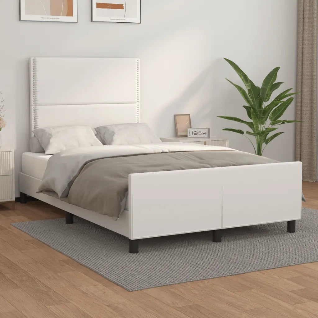 Giroletto senza Materasso-Struttura Letto Bianco 120x190 cm Similpelle 988071