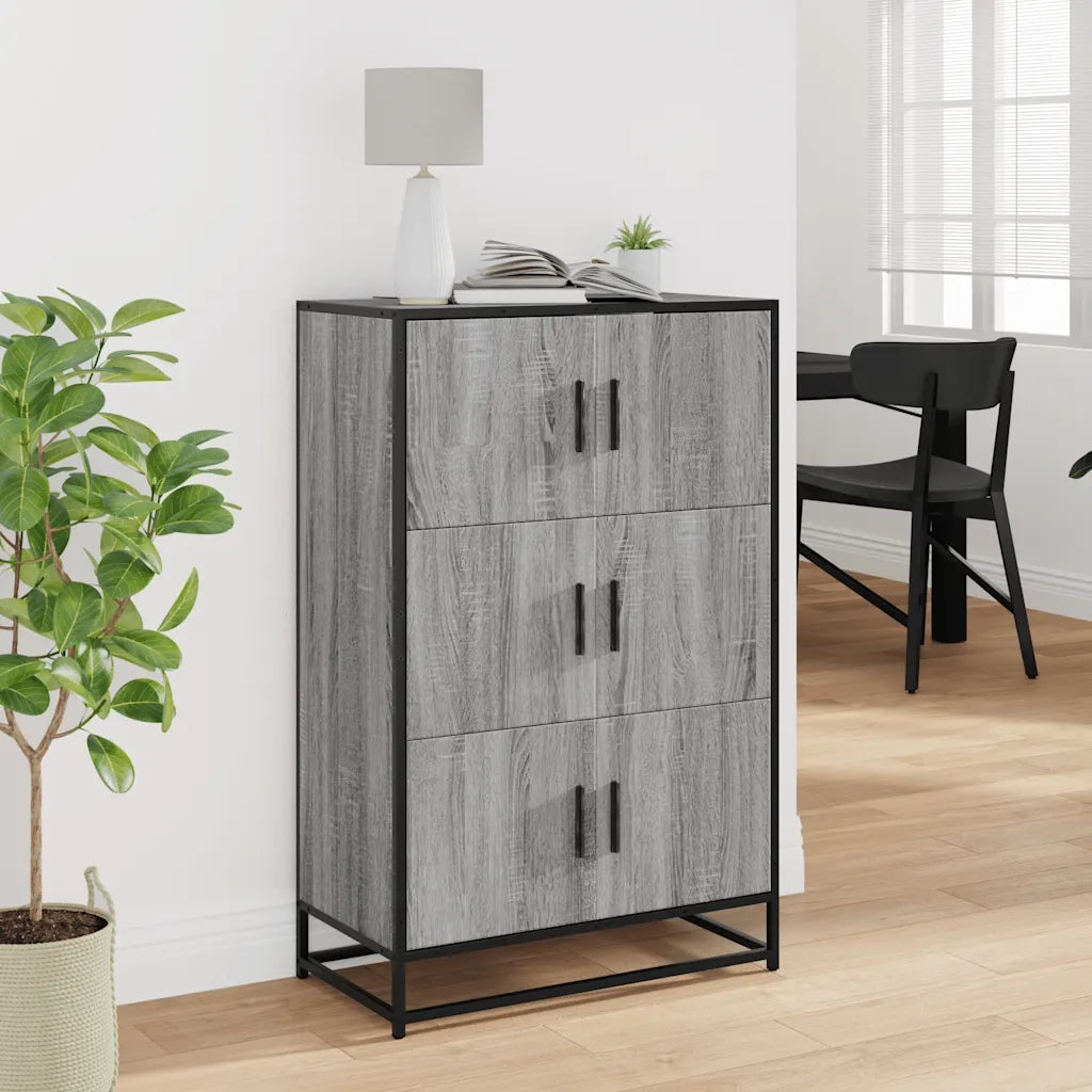 Credenza-Buffet-Armadio da cucina Grigio Sonoma 68x35x106,5 cm Legno Multistrato Metallo