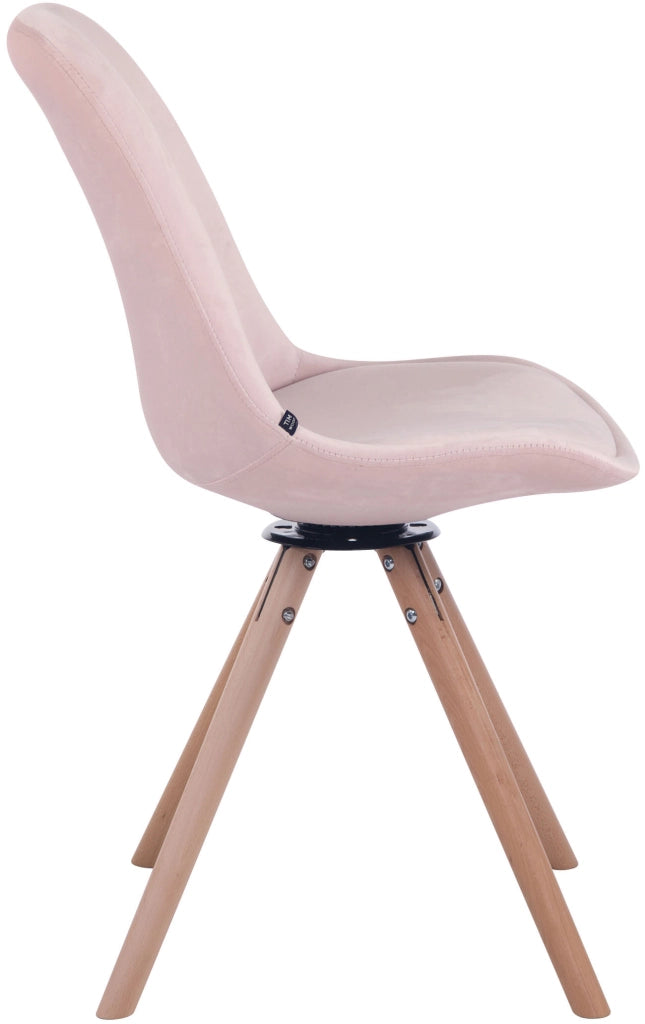 Sedia Pranzo Girevole Troyes In Velluto natura,rosa