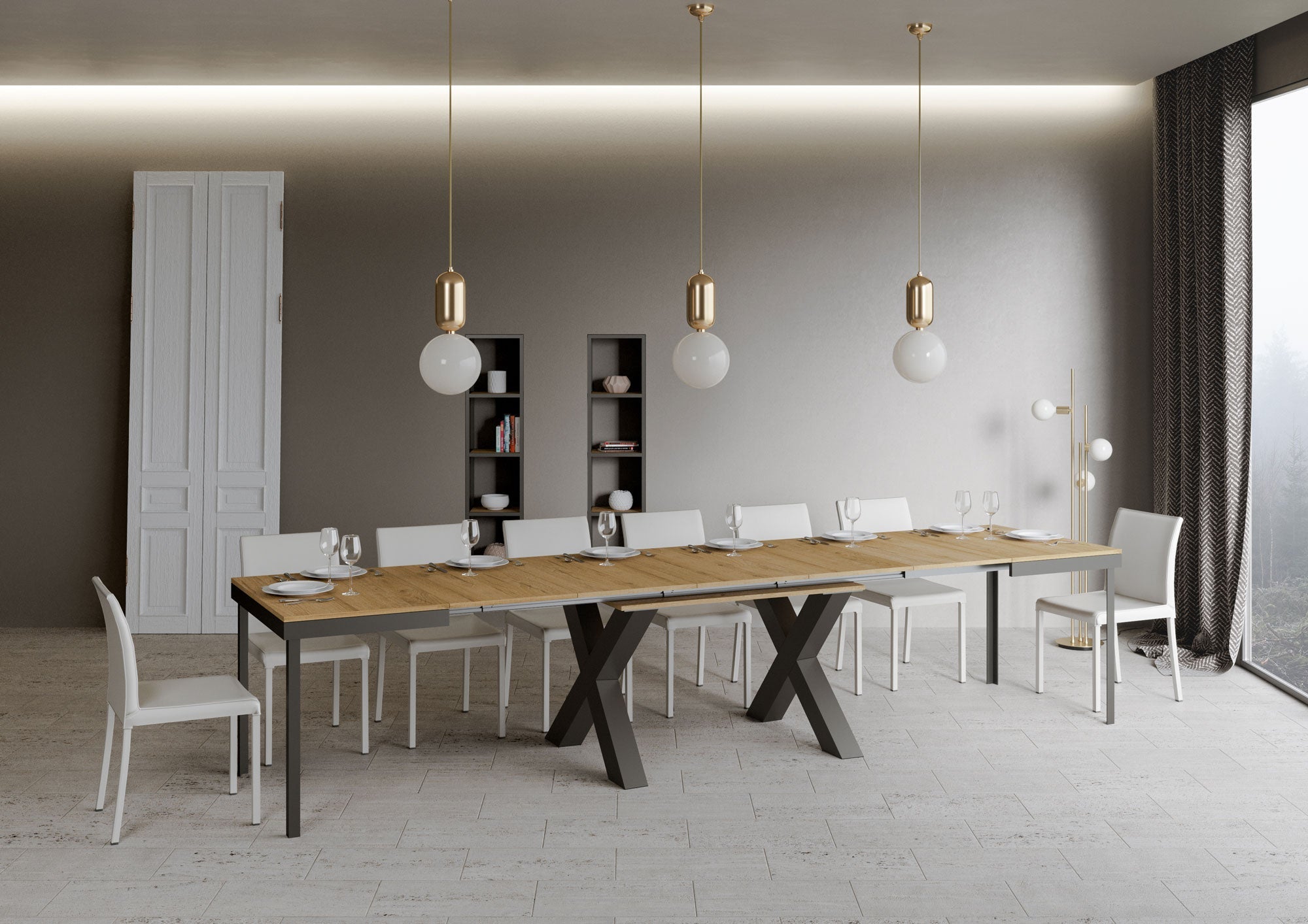 Tavolo Allungabile 180-440x90x77 cm Traffic Evolution Quercia Naturale