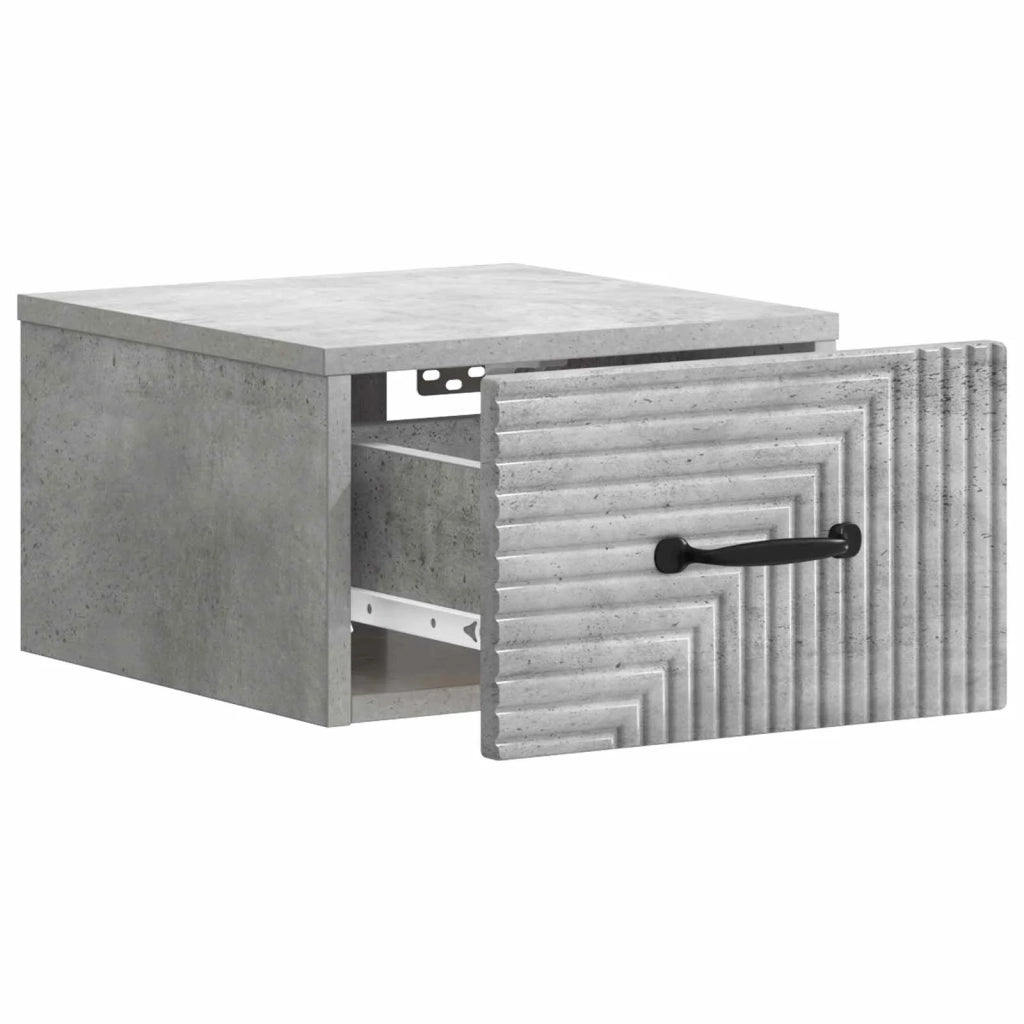 Mobiletto da notte a muro Grigio Cemento 34,5 x 33 x 20 cm 898601
