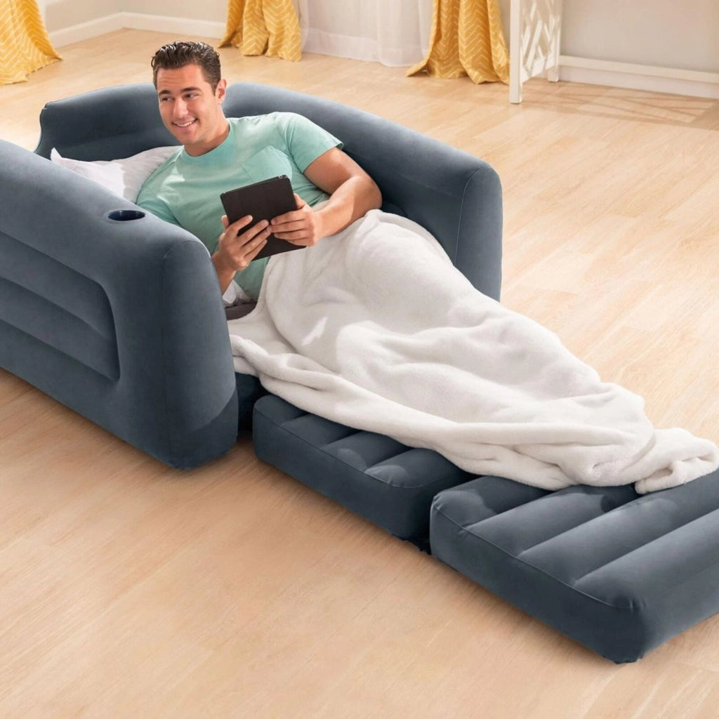 Intex Poltrona Letto Divano Gonfiabile Velluto Componibile 117x224x66 Cm