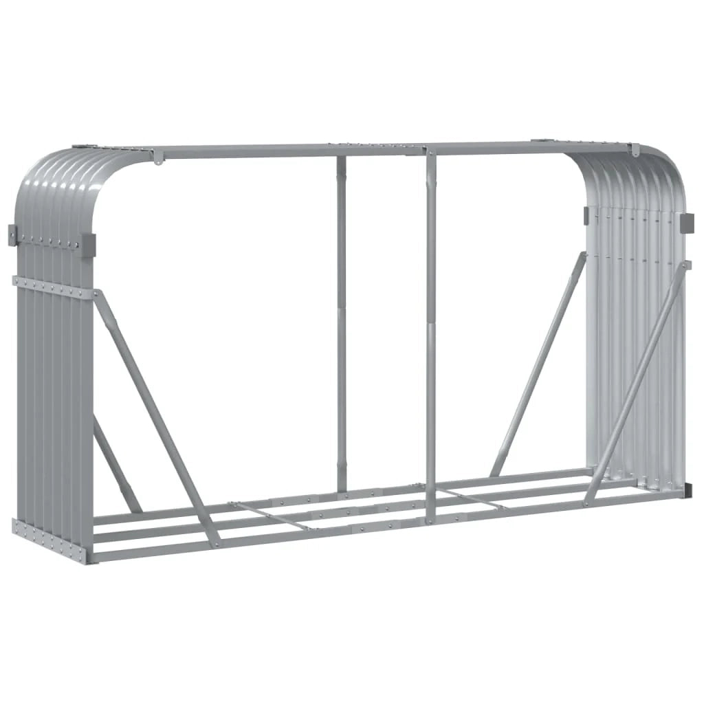 Portalegna chiaro 180 x 45 x 100 cm acciaio zincato grigio 02_0043811
