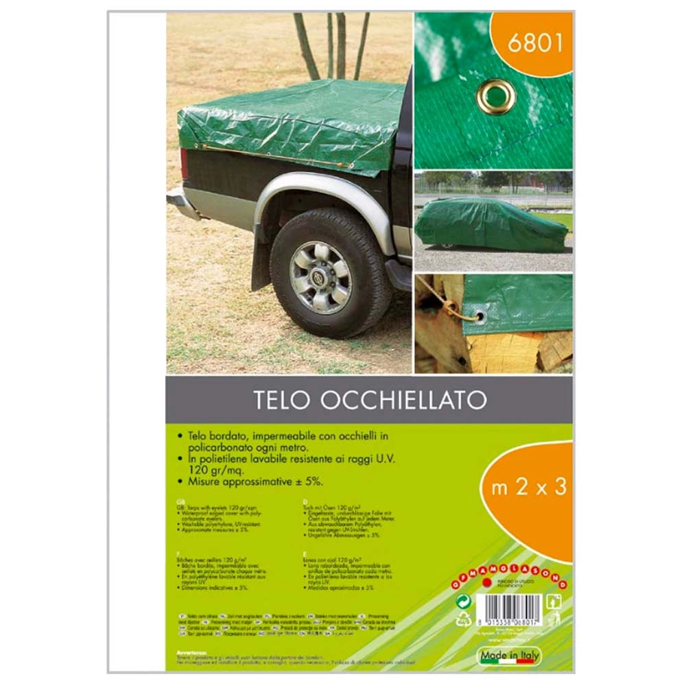 Telone occhiellato copritutto verde 120 gr metri 2x3