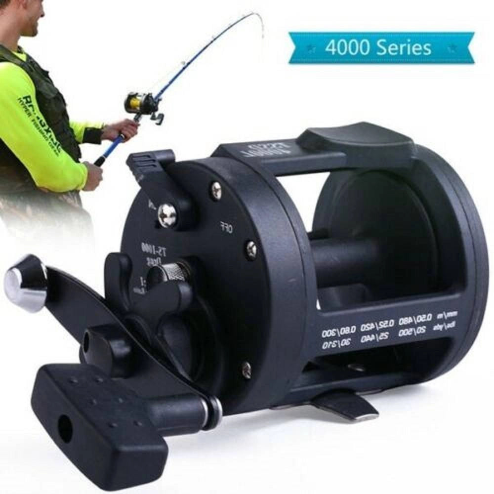 Trade Shop - Mulinello Da Pesca A Traina Tamburo Per Acqua Salata Mano Destra Tssd 4000l -