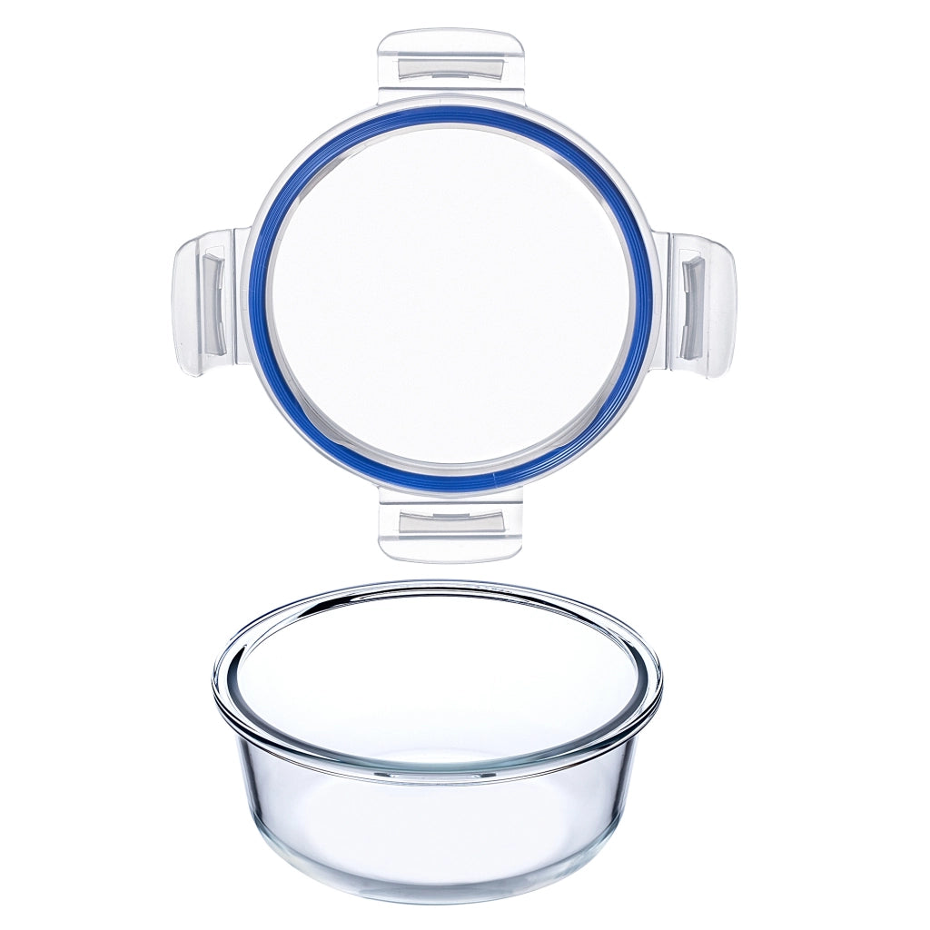 Contenitore per alimenti in vetro KADAX da 950 ml con coperchio, ideale per il pranzo.