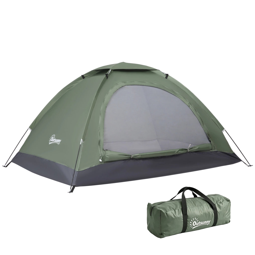 Tenda da campeggio pieghevole con 2 finestre a rete ¨C zephmum ¨C 206x152x110 cm verde
