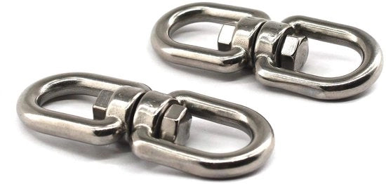 Fermo Supporto Girevole a 360 Gradi in Acciaio Inossidabile - M8 - 2 Pezzi - Argento - Antiruggine e Corrosione - Fermo Supporto