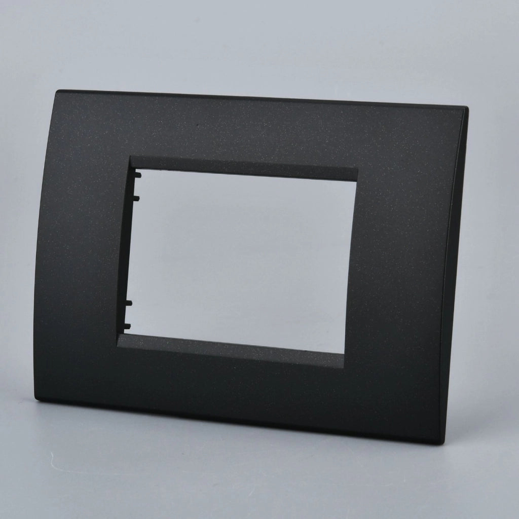 Placca Plastica Quadrata MBL 3M Nero Compatibile Bticino Living BLN89302