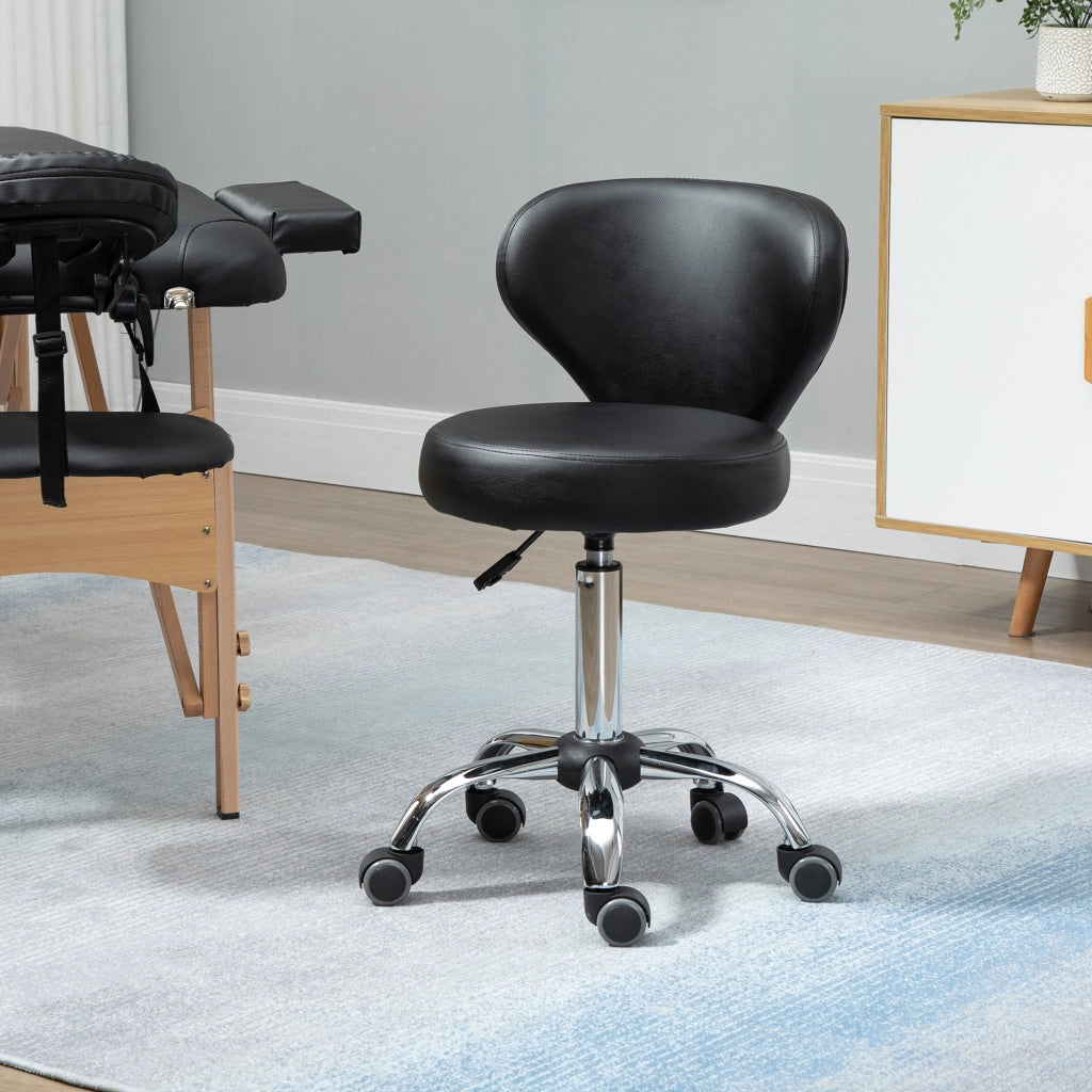 Pouf soggiorno ¨C Xylo ¨C similpelle nero altezza regolabile portata 120kg struttura metallo
