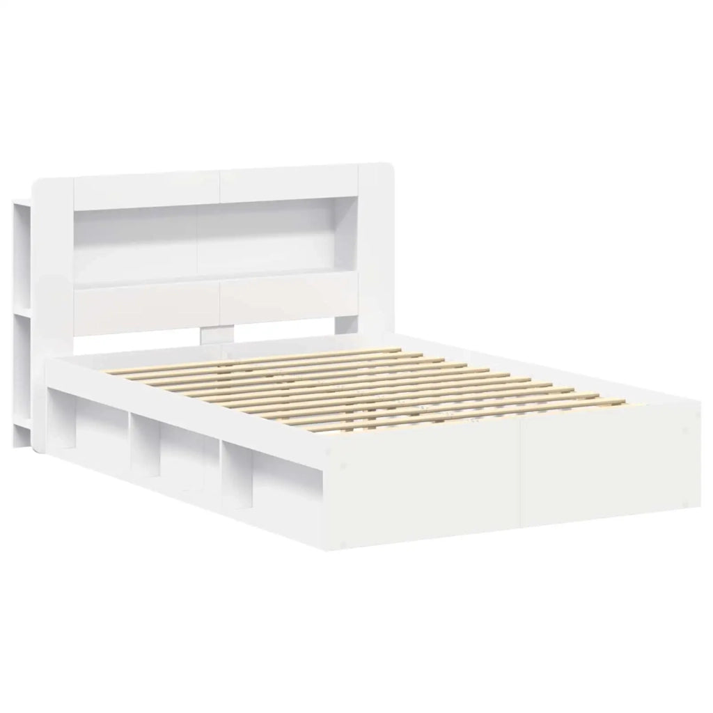 Telaio del letto con storage con testiera Bianco 160 x 200 cm