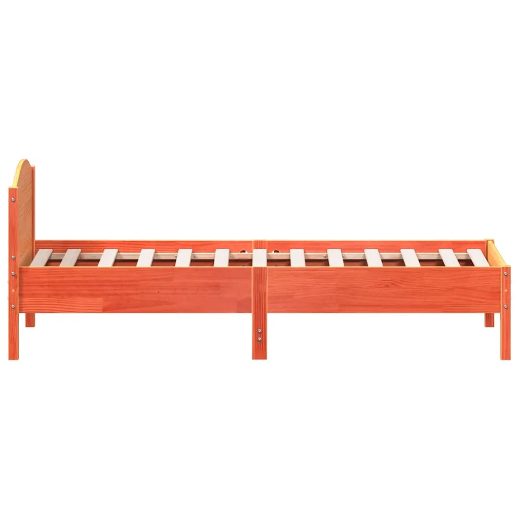Letto senza Materasso Marrone Cera 75x190 cm in Legno di Pino 842629